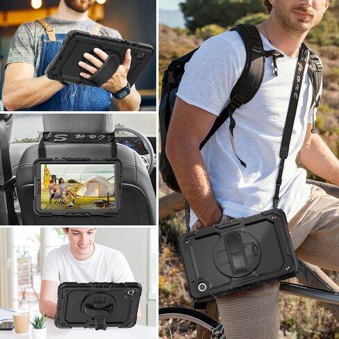 HXCASEAC Case for Samsung Galaxy Tab A9+ Plus / A11+ Plus 11 Inch, Protective with Screen Protector/Hand Strap/Pen Holder, Shockproof for Samsung A9 Plus Tablet Case SM-X210 SM-X218 SM-X230 - Black in Kuwait