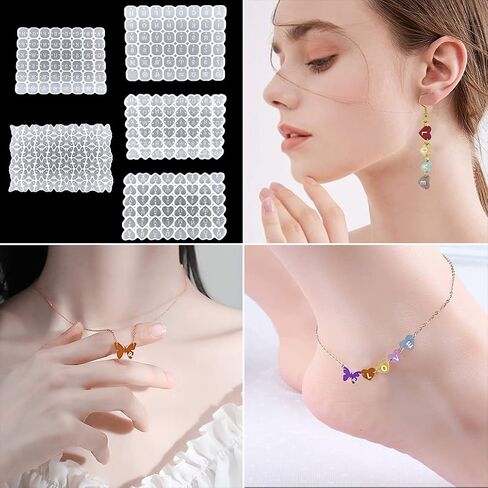 KyeeaDIY 5pcs Resin Molds Jewelry Earring Mold Kit Epoxy Resin Necklace Bracelet Mould Pendant Casting Silicon Mold for UV Resin Handmade Crafts Keychain Women DIY Jewelry Making (5pcs) in Kuwait