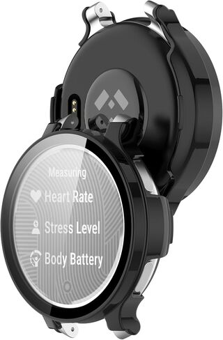 Intended for Garmin Lily 2 Active Case Build-in [Tempered Glass] Film Hard PC Bumper Face Cover Shell Screen Protector for Garmin Lily 2 Active Smartwatch Accessories in Kuwait