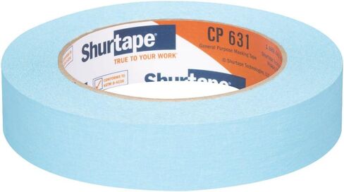 Shurtape CP 631 General Guff Grade ، شريط تقنيع ملون متوسطة عالية ، وضع علامات على الإبعاد الاجتماعي ، 24 مم × 55 مترًا ، أزرق فاتح ، 36 لفات (164309) in Kuwait