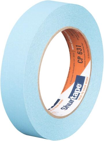 Shurtape CP 631 General Guff Grade ، شريط تقنيع ملون متوسطة عالية ، وضع علامات على الإبعاد الاجتماعي ، 24 مم × 55 مترًا ، أزرق فاتح ، 36 لفات (164309) in Kuwait