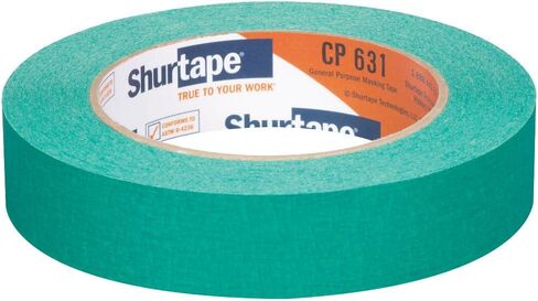 Shurtape CP 631 General Guff Grade ، شريط تقنيع ملون متوسطة عالية ، وضع علامات على الإبعاد الاجتماعي ، 24 مم × 55 مترًا ، أزرق فاتح ، 36 لفات (164309) in Kuwait