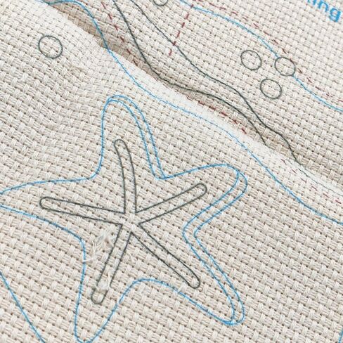 Howie's Needlepoint Punch Needle Kit for Beginners, DIY Cartoon Punch Needle Kits Embroidery Kits with Yarns, Tools and Instructions, Creative Craft Home Decor(Seaside-Summer Beach, 8" diameters) in Kuwait