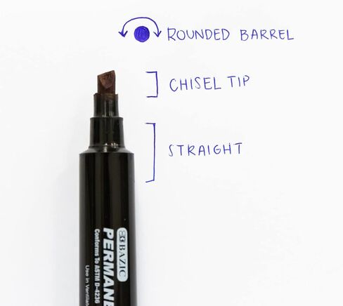 BAZIC Permanent Marker Chisel Tip, Wide Assorted Color Markers, Coloring on Plastic Wood Metal Glass Stone for Art Office (3/Pack), 1-Pack in Saudi Arabia