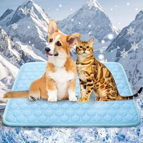 Cooling Mat for Dogs Thicken Pad for Cats,Rabbit&Medium,Large Dogs Internal Arc-Chill Cool Fiber Dog Cooling Mat Non-Slip Washable Summer Pet Outdoor Bed in Kuwait