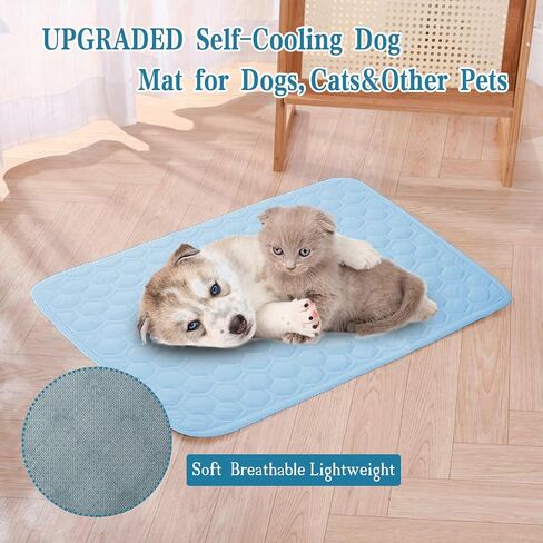 Cooling Mat for Dogs Thicken Pad for Cats,Rabbit&Medium,Large Dogs Internal Arc-Chill Cool Fiber Dog Cooling Mat Non-Slip Washable Summer Pet Outdoor Bed in Kuwait