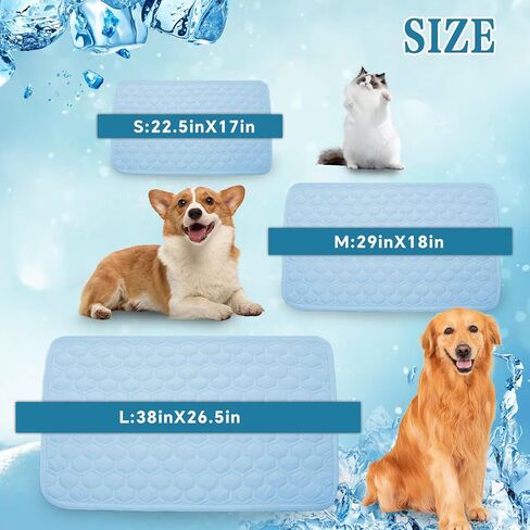Cooling Mat for Dogs Thicken Pad for Cats,Rabbit&Medium,Large Dogs Internal Arc-Chill Cool Fiber Dog Cooling Mat Non-Slip Washable Summer Pet Outdoor Bed in Kuwait