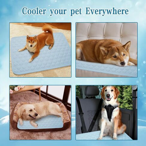 Cooling Mat for Dogs Thicken Pad for Cats,Rabbit&Medium,Large Dogs Internal Arc-Chill Cool Fiber Dog Cooling Mat Non-Slip Washable Summer Pet Outdoor Bed in Kuwait