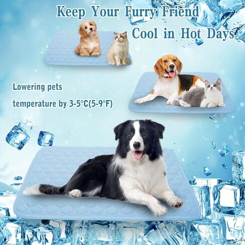 Cooling Mat for Dogs Thicken Pad for Cats,Rabbit&Medium,Large Dogs Internal Arc-Chill Cool Fiber Dog Cooling Mat Non-Slip Washable Summer Pet Outdoor Bed in Kuwait