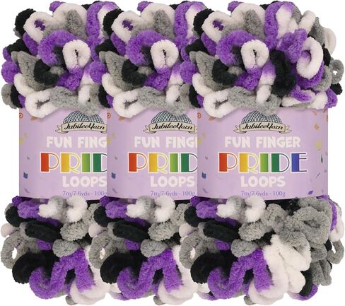 JubileeYarn Fun Finger Loops Yarn - Jumbo Polyester - 100g/Skein - Euphorie - 3 Skeins in Saudi Arabia