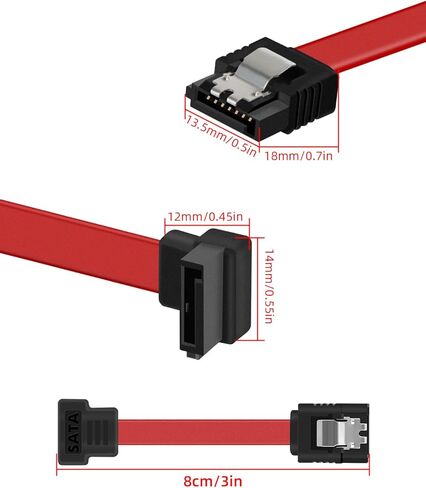 SATA III Data Cable, 3-Inch Sata 6.0 Gbps 7pin Short Data Cable, SATA III Female to Upward Right Angle Female Data Cable(5 Packs), Compatible with 2.5" SSD, 3.5" HDD Drives (Red) in Saudi Arabia