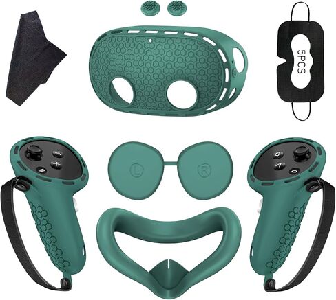 for Meta Quest 3s Accessories,BOVUGAC Silicone face Cover, VR Shell Cover Case,Compatible with Quest 3s Controller Grip Cover,Protective Lens Cover,Disposable Eye Cover,7 in 1-Purple in Saudi Arabia