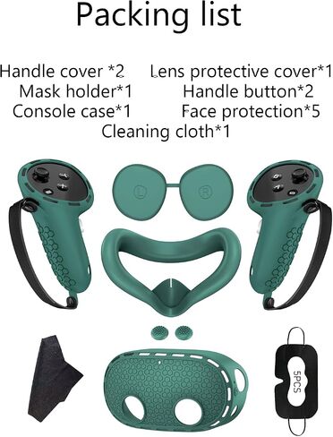 for Meta Quest 3s Accessories,BOVUGAC Silicone face Cover, VR Shell Cover Case,Compatible with Quest 3s Controller Grip Cover,Protective Lens Cover,Disposable Eye Cover,7 in 1-Purple in Saudi Arabia