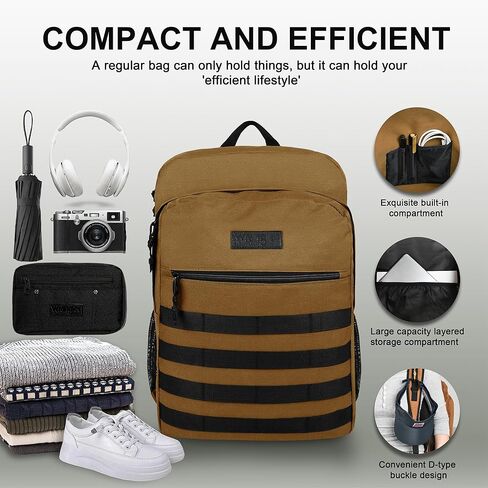 حقيبة الظهر Wrangler Tradesman ، حزمة نهارية غير رسمية مقاومة للماء لمدرسة عمل سفر ، حقيبة ظهر للجنسين المحمول مع كم أجهزة كمبيوتر محمول in Kuwait