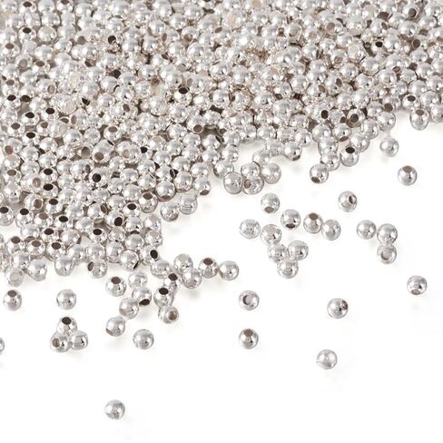 Craftdady 2.5mm الفضة حبات مستديرة صغيرة حوالي 590pcs mini metal smooth rondelle bead bead flavers for unwerke make hole: 1.2mm in Kuwait