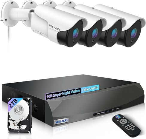 【90ft Super Night Vision】 4K Wired Security Camera System, Home Security & Surveillance Systems, Video Camera System for Home Security, POE Security Camera System in Saudi Arabia