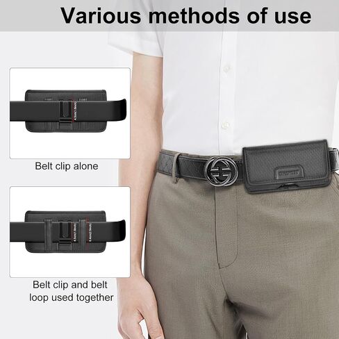 Cell Phone Holster for 6.1-6.8 Inch Smartphones，Nylon Oxford Cloth Cell Phone Belt Pouch Phone Pouch with Belt Clip Phone Belt Holder and Card Slot,Horizontal Cell Phone Belt Holder for Men in Kuwait
