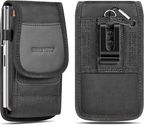 Cell Phone Holster for 6.1-6.8 Inch Smartphones，Nylon Oxford Cloth Cell Phone Belt Pouch Phone Pouch with Belt Clip Phone Belt Holder and Card Slot,Horizontal Cell Phone Belt Holder for Men in Kuwait