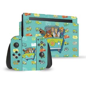 تصاميم علبة الرأس مرخصة رسميًا Scooby-doo Scoob Graphics Vinyl Sticker Gaming Skin Skin Cover متوافقة مع Nintendo Switch Console & Dock & Joy-Con Controller Bundle