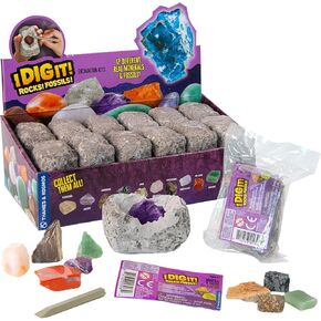 Thames & Kosmos I Dig It! Rocks & Fossils - 24 Mini Excavation Kit Gift Set | Birthday Party Favors