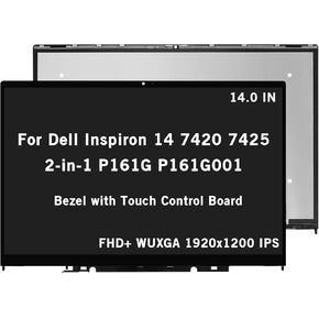 HOYRTDE 14.0" Screen Replacement for Dell Inspiron 14 7420 2-in-1 P161G P161G001 FHD+ WUXGA 1920x1200 IPS LCD Display Touch Screen Digitizer Assembly with Touch Control Board (No Bezel)