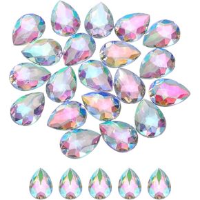 Meccanixity 20pcs مسطحة الظهر للأحجار الكريلية للأحجار الكريهة 18x25mm أحجار الراين الاصطناعية لـ DIY الحرف الزفاف حزب الزفاف وجه المجوهرات صنع المجوهرات متعددة الألوان