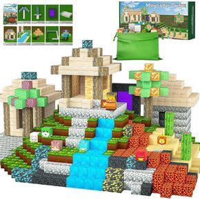 Magnetic Blocks - 104PCS Dinosaur Themed Magnetic Tiles, Build Mine Magworld Building Blocks, STEM Sensory Toys for Boys & Girls Age 3-8 9 10, Toddler Creative Learning Toys, Christmas Birthday Gifts