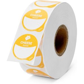 Vegetarian Food Labels 1000 pcs | 1" Dot Blank Sticker Labels to Write On for Party Buffet, Delis, Sandwich Shops, Food Containers