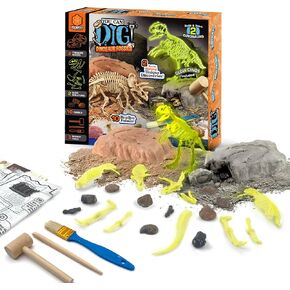 Artskills epic lab dinosaur digging kit for Kids ، Glow in the Dark Dinosaur Bones for Kids to Dig ، هدايا للأولاد 8-12