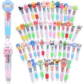 Molain Multicolor Ballpoint Pens - 50 Pack Cute Pens with Cartoon Characters, Perfect Multi Color Pen Gifts for Kids, School Supplies, and Party Favors