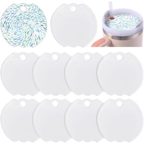 benecreat 10 pcs فارغة لوحة الاسم السامي أكريليك ، تسامي الكأس غطاء علامة اسم شخصية ، علامة اسم Tumbler لإكسسوارات الديكور المعزولة المخصصة ، سميكة 3 مم