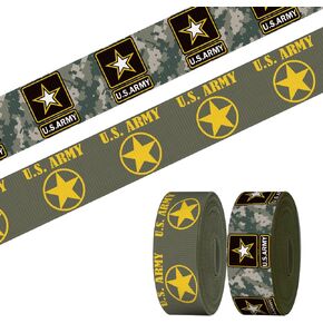 2pcs 10 yards الشريط الوطني ، 7/8 "رمادي أصفر أصفر الولايات المتحدة شرائط Grosgrain Star Eagle Roll Fabron for Home Décor Wrapping Diy Crafts Supply