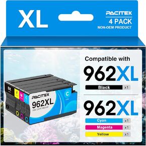 962 XL 962XL Ink Cartridges Combo Pack Replacement for Hp 962XL Ink Cartridges for HP OfficeJet Pro 9010 9012 9014 9015 9016 9018 9020 9025 Printers (1BK/1C/1M/1Y, 4 Pack)