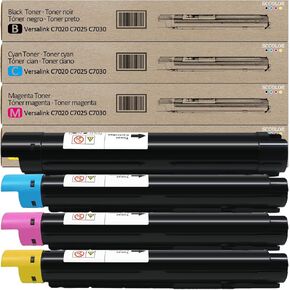 Versalink C7020 C7025 C7030 Toner Cartridge 106R03741 106R03742 106R03743 106R03744 Black Cyan Magenta Yellow Replacement for Xerox Versalink C7020 C7025 C7030 Printer
