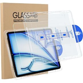 Screen Protector for iPad Pro 13 6th Generation 12.9 Inch Display, Tempered Glass Film with Auto-Alignment Frame, Scratch Resistant, HD Clarity, Bubble Free, Touch Sensitive [Case-Friendly]
