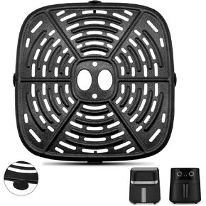 Air fryer Replacement Parts for Holstein Housewares 8.4QT Dual Basket Digital Air Fryer, 8.5×6.1 IN Air Fryer Grill Pan Grill Plate Crisper Plate Accessories Tray Rack