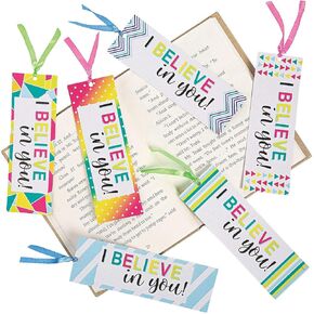 Fun Express I Believe in You Laminated Bookmark - 48 Pieces - Educational and Learning Activities for Kids
