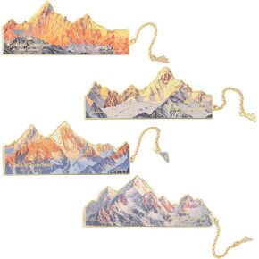 مرجعية مرجعية قديمة للقراءة ، 4 قطع من علامات الكتب الجبلية Sunshine Snow Mountain ، هدايا لعشاق الكتب ، مرجعية للنساء ، الرجال ، المعلمين ، Childern ، مستلزمات Book Tracker Book Book