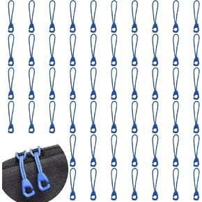 LuckyCivia 60 PCs تسحب سحاب النايلون الثقيلة مع القليل من الخطاف ، وعلامات السوستة ، واستبدال ملحق السوستة للحبل ، وظهر الظهر ، والسترات ، وحالات السفر ، والأمتعة ، والمحافظ ، وحقائب اليد (الأزرق)