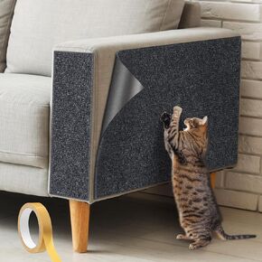 aliceset 4 pcs cat scratch mat self-esive ، 39.4 × 10 زاوية حامية أثاث الأثاث ، سجادة خدش للأرائك والجدار والرمادي الداكن