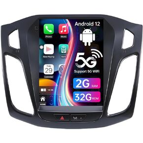 Car Stereo Radio for Ford Focus 2012-2018:5G-WiFi Wireless CarPlay Android 12-1080P Backup Camera1280x800 HD Mirror Link 10" Touchscreen - Bluetooth GPS Navigation SWC DSP FM 4 Core 2G+64G