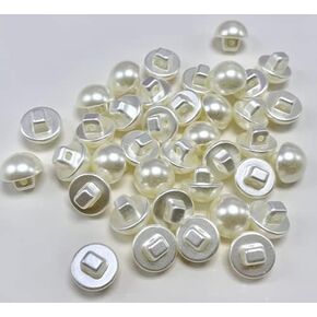 30 Pcs Plastic ABS Mushroom Half Dome Button Buttons 15mm Pearl White Suitable for Sewing Garments Sweaters Windbreakers and Other Decorative Buttons Pearl Sewing