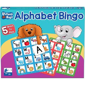 تعلم الأخطاء Alphabet Bingo ، تعلم رأس المال والحروف الصغيرة ، لعبة لوح ABC لمدة 2 إلى 4 لاعبين