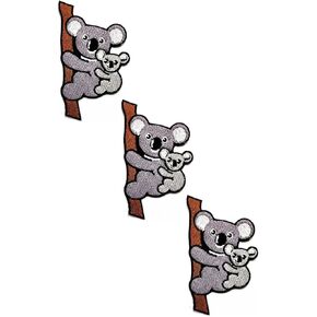 مجموعة تصحيح HHO 3 قطع. Koala Patch Koala Cute Bear Animals Australia Zoo Cartoon Kids Embroidered On Sew on on Patches for type heat jeans backpacks junding leckets lick.