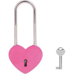 VeYocilk 2 PCS Love Lock Heart Padlock,Red Heart Wish Lock with Key for Lovers Wedding,VValentine's Day,Anniversary,Travel(with Key)