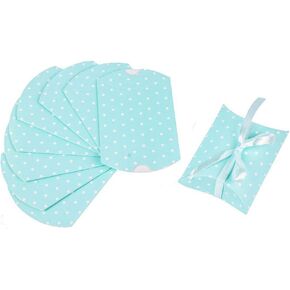 Akoak 50 PCS Wedding Wave Point Box Box ، صندوق هدايا الحلوى ، مناسب لعيد ميلاد الزفاف وعيد الميلاد (الأزرق الفاتح)