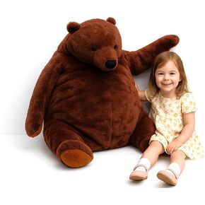 100cm/39.3 Inch DjungelskogBear, Bear Toy Stuffed Animal Plush Doll, Huggable and Cuddly Brown Teddy Bear Plush Toy, Great Gift for Kid Boy,Girl&Girlfriend (39.3 Inch)