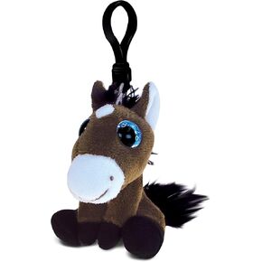 DolliBu Big Eyes Horse Stuffed Animal Toy Keychain - Soft Horse Keychain Stuffed Animals Small Charm for Backpack, Handbag and Purse, Perfect Horse Plush Animal Toys for Kids and Adults - 5.75 Inches