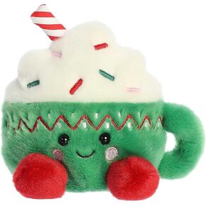 Aurora® Festive Palm Pals ™ Candace Hot Cocoa ™ محشو بالحيوان - اللعب بحجم الجيب - متعة قابلة للتحصيل - 5 بوصات خضراء
