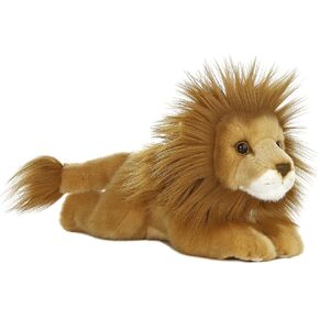 Aurora® الواقعية Miyoni® Lion حيوان محشو - التفاصيل النابضة بالحياة - الرفقة العزيزة - بني 11 بوصة